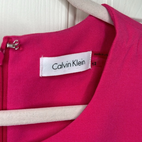 Calvin Klein, Barbie pink, peplum dress size 12. - Picture 4 of 9